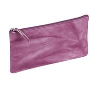 Clairefontaine 410177C - Trousse Scolaire Plate Rose violine motif Tie et Dye 22x11 cm en Véritable Cuir d'Agneau - Fourniture Scolaire - Trousse Crayons de Couleurs - Etui à Crayons - Porte-Plume