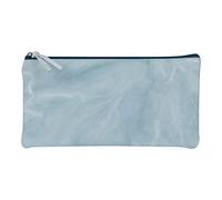 Clairefontaine 410178C - Trousse Scolaire Plate Bleu ciel motif Tie et Dye 22x11 cm en Véritable Cuir d'Agneau - Fourniture Scolaire - Trousse Crayons de Couleurs - Etui à Crayons - Porte-Plume