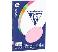 Clairefontaine Rose A4 Papier couleur 80 g/m² (100 feuilles)