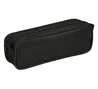 Clairefontaine 420024C - Grande Trousse Scolaire Rectangulaire 2 compartiments 23x7x8 cm, Noir