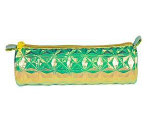 Clairefontaine 420026C - Grande Trousse Scolaire Ronde Holograhique 7x22 cm, Vert