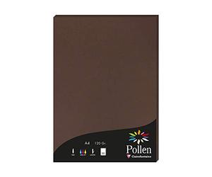 Clairefontaine 4202C - Étui de 50 Feuilles - Format A4 (21x29,7cm) - 120g/m² - Coloris Cacao - Papier d'Invitation Evènements et Correspondance - Gamme Pollen - Papier Premium Lisse