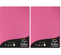 Clairefontaine 4221C - Étui de 50 Feuilles - Format A4 (21x29,7cm) - 120g/m² - Coloris Rose Fuchsia - Papier d'Invitation Evènements et Correspondance - Gamme Pollen - Papier Premium Lisse (Lot de 2)