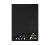 Clairefontaine 4298C - Étui de 50 Feuilles - Format A4 (21x29,7cm) - 120g/m² - Coloris Noir - Papier d'Invitation Evènements et Correspondance - Gamme Pollen - Papier Premium Lisse
