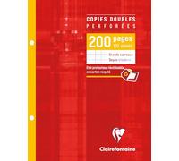 Clairefontaine - 1 Etui De 100 Copies Doubles Perforées - Grands Carreaux - 2...