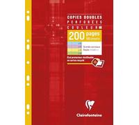 Clairefontaine 47111C Un Étui de Copies Doubles Perforées 4 Couleurs - A4 21x29,7 cm - 200 Pages Grands Carreaux - Couleurs Assorties (60 Pages Bleues et Roses - 40 Pages Vertes et Jaunes)