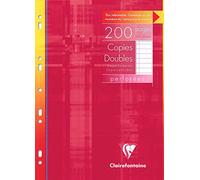 Clairefontaine Copies doubles perforées 4715C A4 200 pages lignées avec marge 90 g étui réutilisable