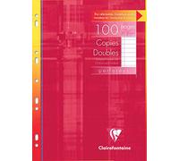 Clairefontaine 4725C - Étui Copies Doubles Perforées A4 100p Lignées Marge