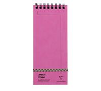 Clairefontaine 482/1112Z Un Bloc Shopping à Spirale en-Tête Listmaker Europa Fuchsia - 7,6x18 cm - 120 Pages Lignées - Papier Blanc 90 g - Couverture Carte Lustrée