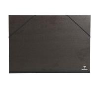 Clairefontaine 48615C - Un carton à dessin 3 rabats avec fermeture élastiques 47x62 cm, Noir
