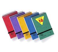 Clairefontaine 4935Z - Lot de 10 Blocs à Spirale en-Tête avec Midi Pad Europa - 10,2x15,2 cm - 200 Pages Détachables Lignées - Couvertures en Carte Lustrée Couleurs Aléatoires