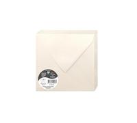 Clairefontaine Enveloppes gommées 50043C – Paquet de 20, Carré 16,5×16,5 cm, 120 g/m², Ivoire irisé
