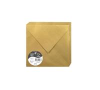 Clairefontaine Enveloppes gommées 50083C Pollen Format carré 165×165 mm 120 g/m² Or – Paquet 20
