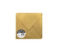 Clairefontaine 50083C - Paquet de 20 Enveloppes Gommées - Format Carré (16,5x16,5cm) - 120g/m² - Coloris Or - Invitation Evènements et Correspondance - Gamme Pollen - Papier Premium Lisse