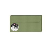 Clairefontaine 5075C - Un Paquet de 20 Enveloppes Auto-Adhésives - Format DL 11x22cm - 120g/m² - Coloris Vert Sauge - Invitation Evènements et Correspondance - Gamme Pollen - Papier Premium Lisse
