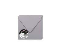 Clairefontaine 5328C - Paquet de 20 Enveloppes Gommées - Format Carré 14x14cm - 120g/m² - Coloris Gris Koala - Invitation Evènements et Correspondance - Gamme Pollen - Papier Premium Lisse