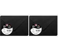 Clairefontaine 54001C - Paquet de 20 Enveloppes Mini Format 7,5x10cm Noir - 120g/m² - Fermeture gommée - Invitation Evènements et Correspondance - Gamme Pollen - Papier Lisse