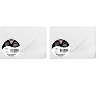 Clairefontaine 54030C - Paquet de 20 Enveloppes Mini Format 7,5x10cm Blanc Irisé - 120g/m² - fermeture gommée - Invitation Evènements et Correspondance - Gamme Pollen - Papier Lisse