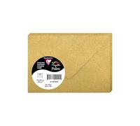Clairefontaine Enveloppes 54080C Mini 7,5 x 10 cm Or - Paquet de 20 - 120 g/m² - Fermeture gommée