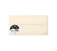 Clairefontaine 5445C - Paquet de 20 Enveloppes Auto-Adhésives - Format DL 11x22cm - 120g/m² - Coloris Ivoire - Invitation Evènements et Correspondance - Gamme Pollen - Papier Premium Lisse