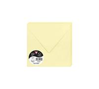 Clairefontaine 5453C - Paquet de 20 Enveloppes Gommées - Format Carré 16,5x16,5cm - 120g/m² - Coloris Canari - Invitation Evènements et Correspondance - Gamme Pollen - Papier Premium Lisse