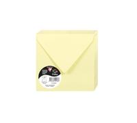 Clairefontaine Enveloppes gommées 5458C – Paquet de 20, 14×14 cm, 120 g/m², Canari
