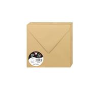 Clairefontaine Enveloppes 5463C Paquet 20 Gommées Carré 16,5x16,5 cm 120 g/m² Gamme Pollen Caramel