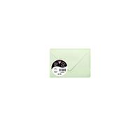 Clairefontaine 5470C - Paquet de 20 Enveloppes Mini Format 7,5x10cm Vert - 120g/m² - Fermeture gommée - Invitation Evènements et Correspondance - Gamme Pollen - Papier Lisse
