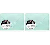 Clairefontaine 55330C - Paquet de 20 Enveloppes Mini Format 7,5x10cm Vert Jade - 120g/m² - Fermeture gommée - Invitation Evènements et Correspondance - Gamme Pollen - Papier Lisse