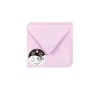 Clairefontaine Enveloppes gommées 5538C – Carré 14×14 cm 120 g/m² Rose Dragée, paquet de 20