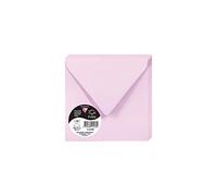 Clairefontaine 5538C - Paquet de 20 Enveloppes Gommées - Format Carré 14x14cm - 120g/m² - Coloris Rose Dragée - Invitation Evènements et Correspondance - Gamme Pollen - Papier Premium Lisse