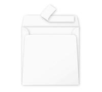 Clairefontaine 55433C - Carton de 200 Enveloppes Gommées - Format Carré (16,5x16,5cm) - 120g/m² - Coloris Blanc - Invitation Evènements et Correspondance - Gamme Pollen - Papier Premium Lisse