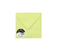 Clairefontaine 55473C - Paquet de 20 Enveloppes Gommées - Format Carré (16,5x16,5cm) - 120g/m² - Coloris Vert Bourgeon - Invitation Evènements et Correspondance - Gamme Pollen - Papier Premium Lisse