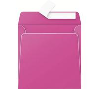 Clairefontaine 55573C - Carton de 200 Enveloppes Gommées - Format Carré (16,5x16,5cm) - 120g/m² - Coloris Rose Fuchsia - Invitation Evènements et Correspondance - Gamme Pollen - Papier Premium Lisse