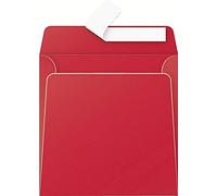 Clairefontaine 55583C - Carton de 200 Enveloppes Gommées - Format Carré (16,5x16,5cm) - 120g/m² - Coloris Groseille - Invitation Evènements et Correspondance - Gamme Pollen - Papier Premium Lisse