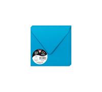 Clairefontaine Enveloppes gommées 5558C - Paquet de 20 - Carré 14 x 14 cm - 120 g/m² Turquoise