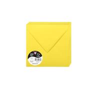 Clairefontaine Enveloppes 5563C Pollen gommées 16,5x16,5 cm 120 g/m² Jaune Soleil - Paquet de 20