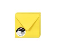 Clairefontaine Enveloppe 5568C - Paquet de 20 gommées 14x14 cm 120 g/m² Jaune Soleil Gamme Pollen