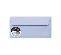 Clairefontaine 55725C - Paquet de 20 Enveloppes Auto-Adhésives - Format DL (11x22cm) - 120g/m² - Coloris Bleu Lavande - Invitation Evènements et Correspondance - Gamme Pollen - Papier Premium Lisse