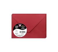 Clairefontaine Enveloppes Pollen 75 x 100 mm Rouge groseille 120 g/m² Fermeture gommée Paquet 20
