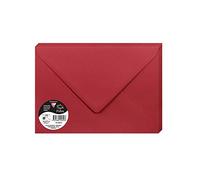 Clairefontaine 5582C Paquet de 20 Grandes Enveloppes 16,2x22,9cm Rouge Groseille - 120g/m² - Format C5 - Fermeture gommée - Invitation Evènements et Correspondance - Gamme Pollen - Papier Lisse