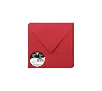 Clairefontaine 5583C - Paquet de 20 Enveloppes Gommées - Format Carré 16,5x16,5cm - 120g/m² - Coloris Rouge Groseille - Invitation Evènements et Correspondance - Gamme Pollen - Papier Premium Lisse