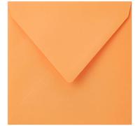 Clairefontaine 5598C - Paquet de 20 Enveloppes Gommées - Format Carré 14x14cm - 120g/m² - Coloris Clémentine - Invitation Evènements et Correspondance - Gamme Pollen - Papier Premium Lisse