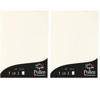 Clairefontaine 56000C - Étui de 50 Feuilles - Format A4 (21x29,7cm) - 120g/m² - Coloris Blanc Naturel - Papier d'Invitation Evènements et Correspondance - Gamme Pollen - Papier Premium (Lot de 2)