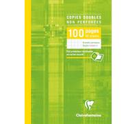 Clairefontaine 5751C Un Étui de Copies Doubles non Perforées - A4 21x29,7 cm - 100 Pages Grands Carreaux - Papier Blanc 90 g - Étui Réutilisable