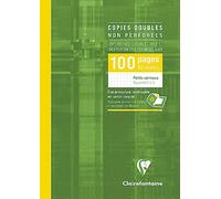 Clairefontaine 5752C Un Étui de Copies Doubles non Perforées - A4 21x29,7 cm - 100 Pages Petits Carreaux - Papier Blanc 90 g - Étui Réutilisable