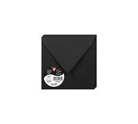 Clairefontaine 5798C - Paquet de 20 Enveloppes Gommées - Format Carré 14x14cm - 120g/m² - Coloris Noir - Invitation Evènements et Correspondance - Gamme Pollen - Papier Premium Lisse