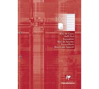 Clairefontaine Bloc de cours 5813C A4 200p quadrillé 4/8 marge 90g encollé perforé tangerine