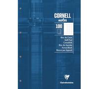 Clairefontaine 58199Cpack Lot de 5 Blocs de Cours "CORNELL notes" Encollé Perforé Bleu Pétrole - A4 21x29,7 cm - 200 Pages Grands Carreaux - Papier Blanc 90 g - Couverture Carte Pelliculée