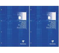 Clairefontaine 5819C Bloc de Cours Encollé Perforé Bleu Klein - A4 21x29,7 cm - 200 Pages Grands Carreaux - Papier Blanc 90 g - Couverture Carte Pelliculée (Lot de 2)